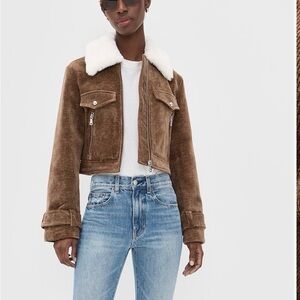 Avec Les Filles Brown Jacket with Wide Sleeve Corduroy Bomber size Small